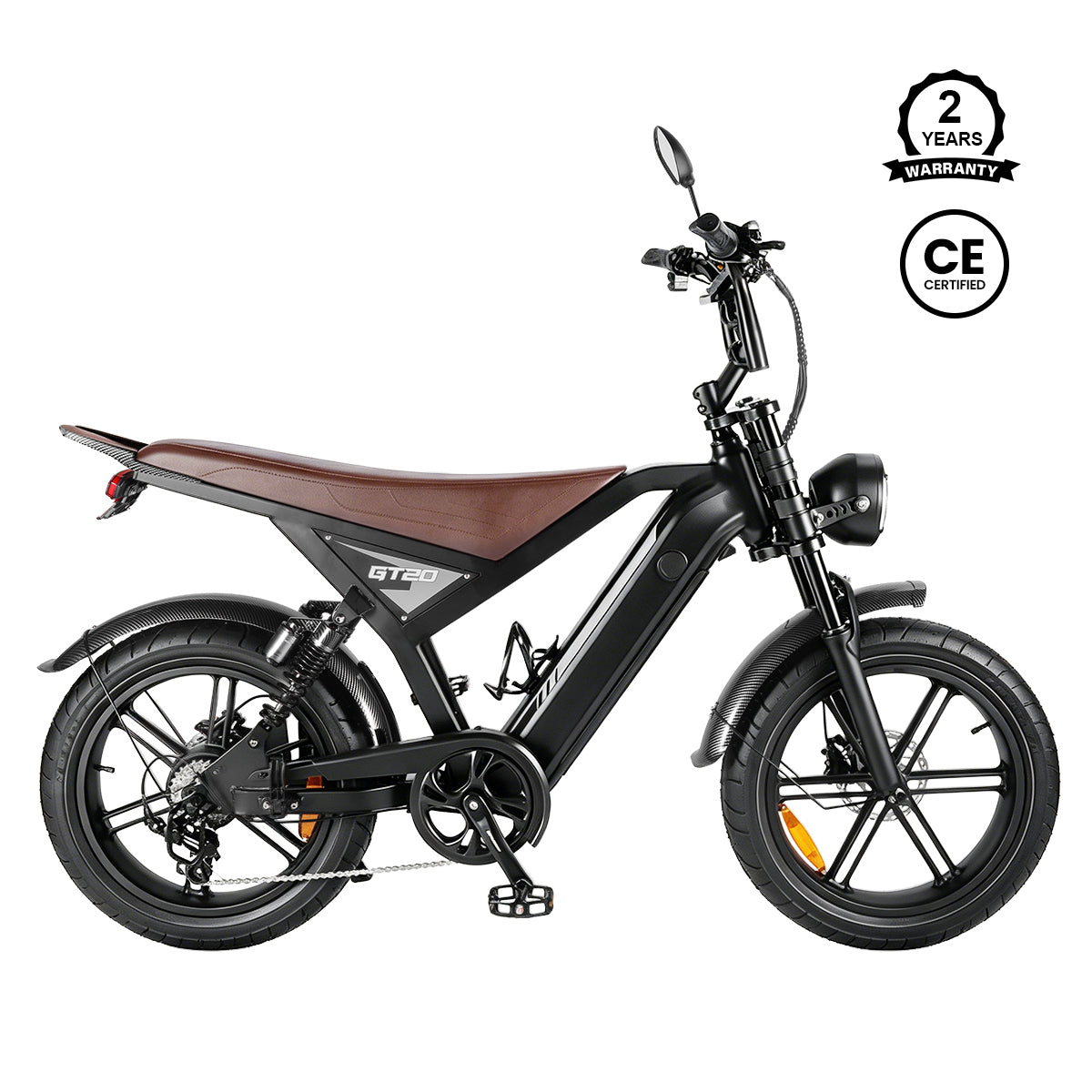 GEBIKE GT20 Dual-Sensor Electric Bike | 250W Rated (1000W Peak) - 20" High-Torque E-Moped GEBIKE