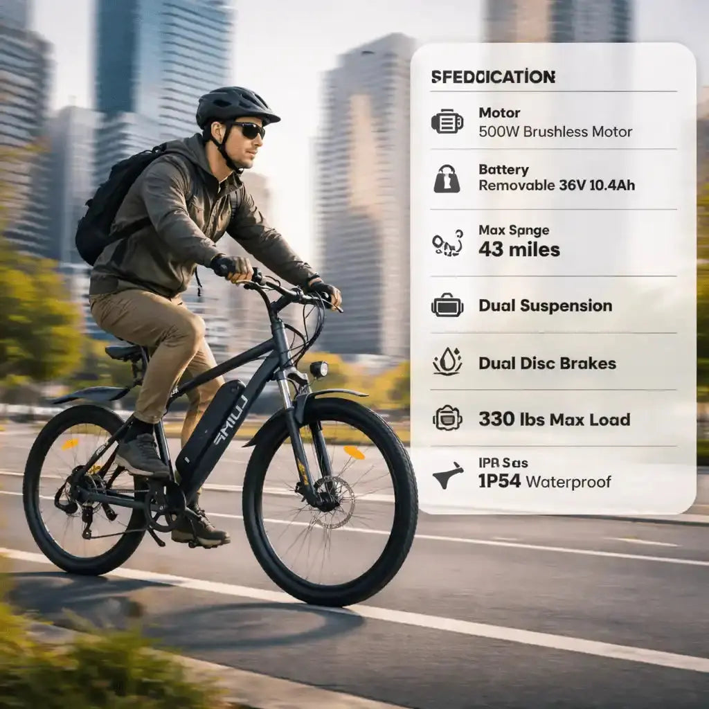 gebike-r11-city-commuter-electric-bike-500w-powerful-motor-26-lightweight-all-terrain-e-bike-4690200 - GEBIKE