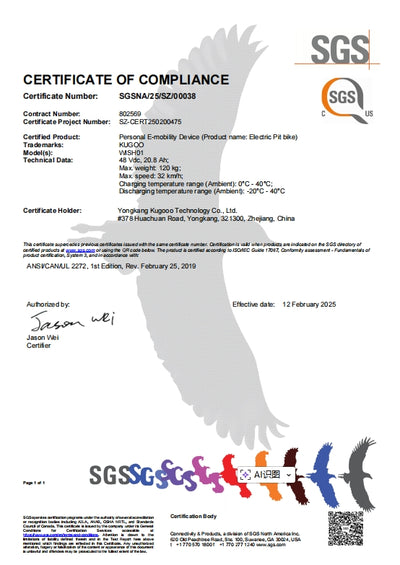 Geprüft von SGS nach UL-Sicherheitsstandards